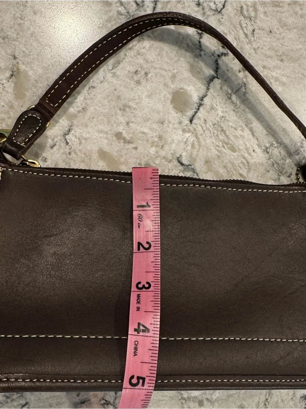 Vintage Coach 9311 Chocolate Brown Leather Bleecker Demi Zip Shoulder Bag